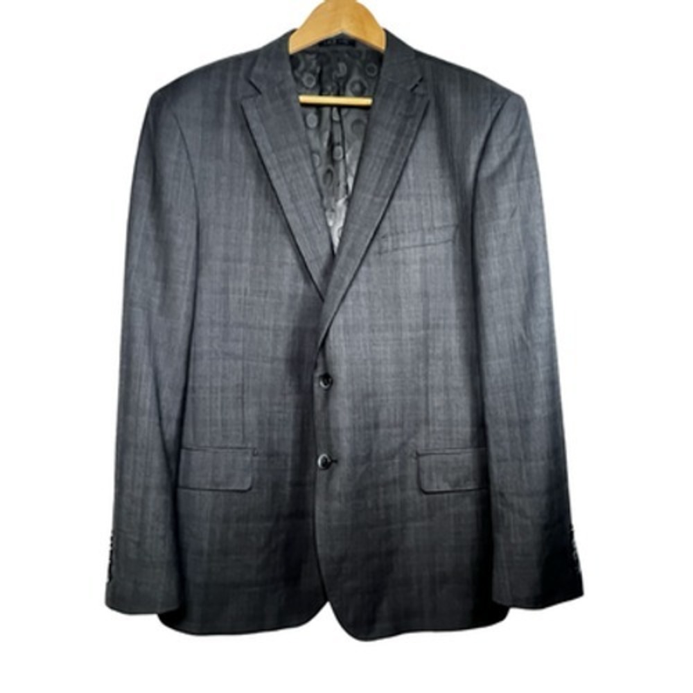 Canaletto Blazer Jacket Mens 46 Gray Wool Check Reda Super 150s Fabric Suit